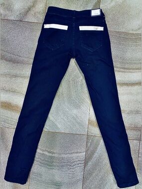 Emporio Armani Navy Blue with metallic silver size stripe jeans